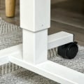 Miniatyrbillede 4 af 5: Rootz stående skrivebord - Højdejusterbar - 4 hjul - C-form - Naturlig + Hvid - 65 cm x 48 cm x 70-110 cm