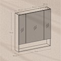 Miniatyrbillede 3 af 5: Rootz badeværelse skab - spejlkabinet - 3 -dørs badeværelse opbevaring - pladsbesparelse - 16,5 cm x 70 cm x 75 cm