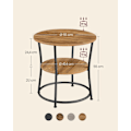 Miniatyrbillede 5 af 6: Rootz Rundt Sidebord - Valnød Sort - Spånplade stål - 30 kg Kapacitet - 55cm x 55cm - Moderne stuemøbler