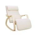 Pikkukuva 1 / 8: Rootz keinutuoli - Puinen keinutuoli - Moderni keinutuoli - Klassinen keinutuoli - Mukava keinutuoli - Keinutuoli rentoutumiseen - Beige - 67 x 115 x