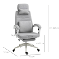 Miniatyrbild 3 av 8: Rootz Kontorsstol - Snurrstol - Executive stol - Ergonomisk - 51 x 50 x 117-127 cm - Justerbar - Fotstöd - Tiltfunktion - Grå
