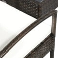 Miniatyrbillede 4 af 5: Rootz Poly Rattan Havemøbelsæt - 4-delt Rottesofasæt - Siddegruppe - Siddesæt til pause - Lounge tebord med sofa - Siddepude - Stål - Brun + Cremehvid