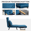 Miniatyrbillede 6 af 10: Rootz Afslapningsstol - Hvilestol - Læsestol - Justerbart ryglæn i 5 niveauer - Ekstra pude - Stålramme - 63W x 73D x 81H cm (Sofa) / 185W x 63D x 26H