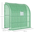 Pikkukuva 3 / 9: Rootz Greenhouse - Seinäkasvihuone - Kylmärunko - Ikkunoilla ja ovilla - 2 kerrosta 4 lankahyllyä - Vihreä 200L x 100W x 215Hcm