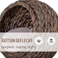 Miniatyrbillede 5 af 9: Rootz katteseng - brun, hvid - jern, bomuld, flannel - 16,53 cm x 12,99 cm x 20,47 cm