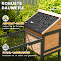 Miniatyrbillede 5 af 11: Rootz 2 Level Rabbit Stable - Double -Deck House - Udendørs kæledyrskabning - Vejrbestandigt, let rent - 217 cm x 53 cm x 86 cm