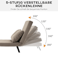 Miniatyrbillede 5 af 9: Rootz sovestol - Cabriolet sovesofa - Justerbart ryglæn - Robust stålstel - Plys polstring - Lysebrun - 63W x 73D x 81H cm