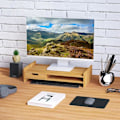 Miniatyrbillede 2 af 10: Rootz Monitor Stand - Skærm Stand - Skrivebord Organizer - Skuffer - Kontor - Stue - Naturlig - L49 x B25,5 x H11,5 cm