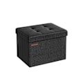 Miniatyrbillede 1 af 5: Rootz Black Seat Kiste - Ottoman - Opbevaringsboks - Imiteret linned - MDF - Skum - 31cm x 41cm x 31cm