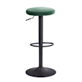 Pikkukuva 1 / 7: Rootz baarijakkara sametinvihreä jakkara ilman selkänojaa 58 - 79 cm - Keittiöjakkara kangas - metalli 100kg - Design baarijakkara työjakkara pyörivä