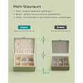 Miniatyrbillede 4 af 7: Rootz Laurel Green smykkeskrin - Organizer-etui - Opbevaringsbeholder - MDF-konstruktion - Fløjlsforing - Kompakt design - 20,5 cm x 24 cm x 11 cm