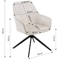Miniatyrbild 3 av 9: Rootz Swivel Dining Chairs Set - Moderna stolar - Vadderad sammet - Ergonomisk design - 58cm x 86cm x 63,5cm