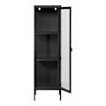 Pikkukuva 3 / 4: Rootz Slim Display Cabnet - Glass Showcase - Teräs Curio -kaappi - Tilaa säästävä muotoilu - 40 cm x 35cm x 140cm musta