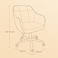 Miniatyrbillede 5 af 5: Rootz -kontorstol - Drejestol - skrivebordsstol - Ergonomisk komfort - 64 cm x 64 cm x (83-93) cm