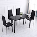 Miniatyrbillede 7 af 10: Rootz spisebord - køkkenbord - moderne spisebord - hærdet glasplade - slidstærke metalben - 120 cm x 60 cm x 75 cm - sort