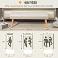 Miniatyrbillede 7 af 10: Rootz polstret bænk - Soveværelsesbænk - Vinduessæde - Tyk polstring - Imiteret linned - Ben i naturtræ - 120 cm x 41 cm x 43 cm