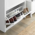 Miniatyrbillede 6 af 7: Rootz hvidt skoskab med 2 klapper - Skovipper - Skokommode - Robust MDF-konstruktion - Ekstra opbevaringsrum - Kan monteres på væggen - 80 cm x 110 cm