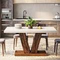 Miniatyrbillede 2 af 6: Rootz Spisebord - Rustikt Bord - Kompakt Bord - Robust design -120 cm Bredde x 80 cm Dybde x 76 cm Højde