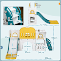 Pikkukuva 3 / 10: Rootz Toddler Slide - Liukumäki sisätiloihin - 7-in-1 -pelisetti - Kiihtyvyysalue - Bridge Walkway - Säilytyskorit - 178L x 177L x 99K cm