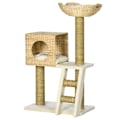 Miniatyrbillede 1 af 9: Rootz Cat Tree-kradsestolpe - Klatretræ i flere niveauer - Hyggeligt kattehus - Sisal-kradsestolpe - Spånpladeramme - 57 cm x 37 cm x 100,5 cm