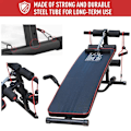 Miniatyrbillede 10 af 11: Rootz Sit Up Bench - Sort, Rød - Stål, Eva - 21,85 cm x 54,13 cm x cm