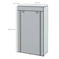 Miniatyrbillede 3 af 8: Rootz Garderobe - Stofskab - 1 Tøjstang - 2 Skuffer - Skydeskuffer - Ikke-vævet stof - Grå - 83 x 42,5 x 162,5 cm