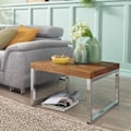 Miniatyrbillede 3 af 7: Rootz Sidebord - Massivt træ - - Sofabord - Sofabord - 60 x 60 cm - Brun - Sølv