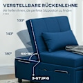 Miniatyrbild 5 av 10: Rootz 3 -i -1 vikbar stolbädd - Recliner - Chaise Longue - Justerbart ryggstöd - 65,5L x 104W x 81H cm - Bärbar med hjul och sidficka