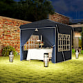 Miniatyrbillede 9 af 11: Rootz 2.5m Pop Up Gazebo - Havetelt - Udendørs baldakin - UPF50+ Beskyttelse - 248L X 248W X 270H CM - Inkluderer sidevægge og bærepose
