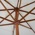 Miniatyrbillede 8 af 9: Nancy's Buckeye Parasol - Tuinparaplu - Hout - Marktparaplu - 2,7m Diameter - Wit - Bruin