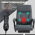 Miniatyrbillede 4 af 10: Rootz Massage Kontorstol - Computerstol med lændevarme - Hvilestol - Mikrofiberstof - 65cm x 74cm x 119cm