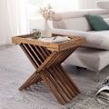 Miniatyrbillede 2 af 7: Rootz bord Massivt træ sheesham design foldebord serveringsbakke og bordramme sammenfoldelig landlig stil