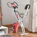 Miniatyrbillede 7 af 7: Rootz 2-i-1 foldbar motionscykel - Liggende stationær cykel - 8-trins justerbar - Magnetisk modstand med pulssensor - LCD-skærm - Pink + Hvid - 97 x 5