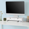 Miniatyrbillede 2 af 7: Rootz Monitor Stand Computer Screen- Monitor Stand Monitor- Riser Desk Organizer med 2 skuffer