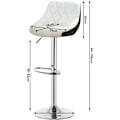 Miniatyrbild 3 av 7: Rootz Barpall - Höjdjusterbar svängbar pall - Imiterat läder - Förkromad ram - Bekväm vadderad sits - 84-106 cm x 38 cm x 35 cm