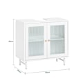 Miniatyrbild 4 av 9: Rootz Badrumsdiskbänk Underskåp - Sminkförvaring - Under diskbänken - Elegant design i vitt och glas - Rymlig förvaring - Perfekt passform för alla in