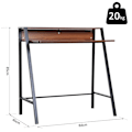 Miniatyrbillede 6 af 7: Rootz Desk - Computer Desk - Office Table - Computer Table - Drawer - Processed Wood - Steel - Brown - Black