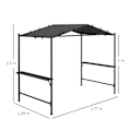 Pikkukuva 3 / 7: Rootz Grill Teltta - BBQ-paviljonki - Grillikatto - Säänkestävä - Maapiikit - Sivutaskut - Teräs-polyesteri - Tummanharmaa - 277 X 149 X 230 cm
