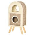 Miniatyrbild 1 av 8: Rootz Skrapstolpe - Cat Cave - Cat Scratching Stolpe - Cat Climbing Tree - Kattsäng - Kaffe - 40 x 34 x 91 cm