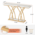 Miniatyrbillede 7 af 7: Rootz Chic Gold Konsolbord - Gangbord - Sofabord - Luksuriøst design -140cm L x 30cm B x 80cm H
