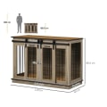 Miniatyrbild 3 av 4: Rootz hundburar - 2-dörrars hund - Låda Transportlåda - Allt ingår - Tvårums - Rustik design - Låsbar - Stålspånskiva - Ek - 120L x 60W x 88,5H cm