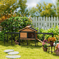 Miniatyrbillede 8 af 11: Rootz 2 Level Rabbit Stable - Double -Deck House - Udendørs kæledyrskabning - Vejrbestandigt, let rent - 217 cm x 53 cm x 86 cm