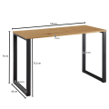 Miniatyrbillede 4 af 7: Rootz skrivebord eg indretning - sort 120x60x76 cm design computerbord - Kontorbord til hjemmekontor Small Hell - Arbejdsværelse laptop bord med metal