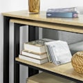 Miniatyrbillede 7 af 8: Rootz L-formet sidebord - Sofabord - Hjørneskrivebord - Industrielt design - Fleksibel og mobil med låsbare hjul - Metalstel af høj kvalitet - Robust
