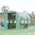 Miniatyrbild 2 av 7: Rootz Greenhouse - Folieväxthus - Tunnel Walk-in Växthus - Planthus - Folietält - 6 fönster - UV-skydd - Grön - 2,95 x 2 x 2 m