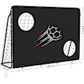Pikkukuva 3 / 8: Rootz jalkapallomaali - Rauta - Helppo pystyttää ja irrottaa - Musta - 215 x 76 x 150 cm