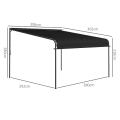 Miniatyrbild 3 av 7: Rootz Pergola - Solskydd - Väderbeständig - Handvev - Justerbart skjuttak - Stål+polyester - Mörkgrå - 396L x 302W x 210/280H cm