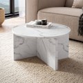 Miniatyrbillede 2 af 6: Rootz Moderne sofabord - Round Table - Marmor Look - Anti -Slip Design - 60 cm x 60 cm x 33 cm