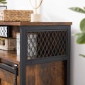 Miniatyrbillede 2 af 9: Rootz skænk - Opbevaringsskab - Køkkenskab - Skydedør - Åbent rum - Justerbar hylde - Industriel - Brun - Sort - 70 x 30 x 80 cm