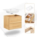 Miniatyrbillede 4 af 9: Rootz Badeværelsesvaskenhed - Vanity Cabinet - Badeværelsesopbevaring - Vægmonteret - Antirot -design - 61x54x46cm